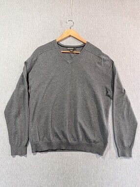 Eddie Bauer V-Neck Supima Cotton Sweater Men's Medium Gray